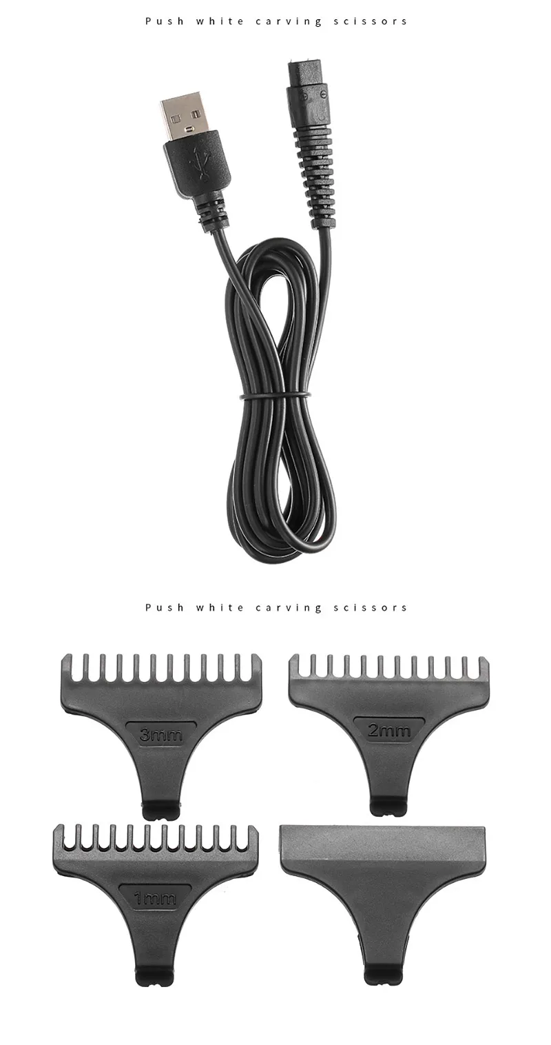 Máquina de Cortar Redução de Ruído Lâmina em Forma de t Lâmina de Aço Inoxidável com Três Aparadores de Cabelo Nova Cabelo Elétrica Pentes Limite Vgr 9 t lâmina de aço inoxidável com três