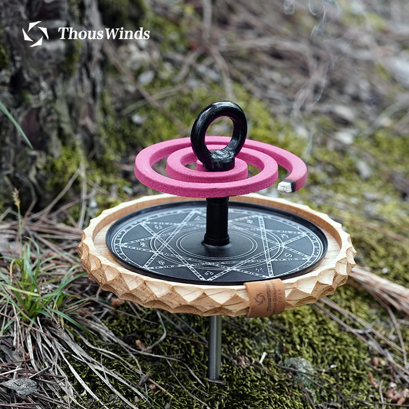 Thous Winds Black Walnut Mosquito Coil Ash Tray Outdoor Camping Can Be Hung Solid Wood White Oak Mosquito Coil Ash Tray