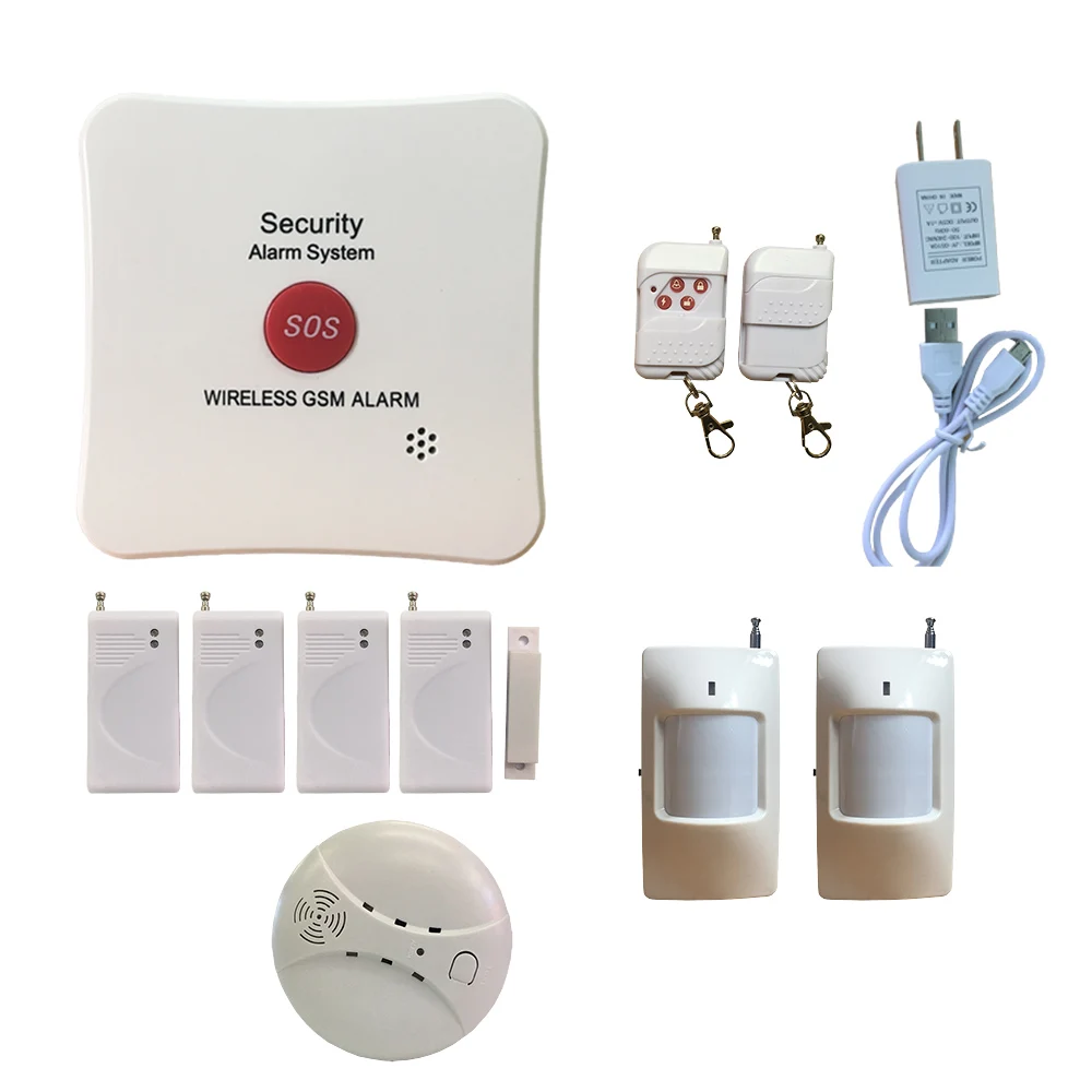 

wireless gsm alarm sos system door magnet sensor security home alarm system sos siren gsm wireless systems pir movtion detector
