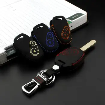 

Key Holder key 2004-2020 For Honda Jazz Civic Fit Ciimo Top Layer Leather bag wallet holder car key cover Shell Protector
