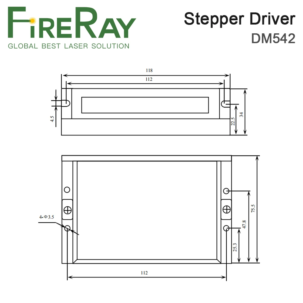 FireRay Leadshine 2 Фаза аналоговый шаговый двигатель драйвер DM542 контроллер для Co2
