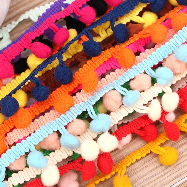 20yards Pom Pom Balls Lace Ribbon MINI Pompoms Fringe Tassel Sewing Lace  Kintted Fabric Handmade DIY Crafts Accessories - AliExpress