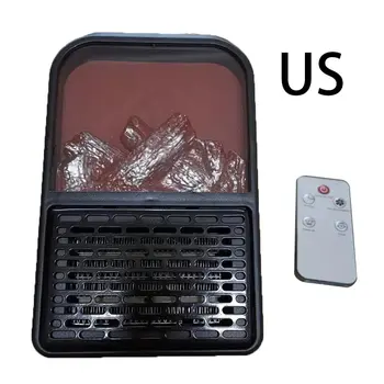 

Mini Electric Wall-outlet Flame Heater EU Plug-in Air Warmer PTC Ceramic Heating Stove Radiator Household Wall Handy Fan
