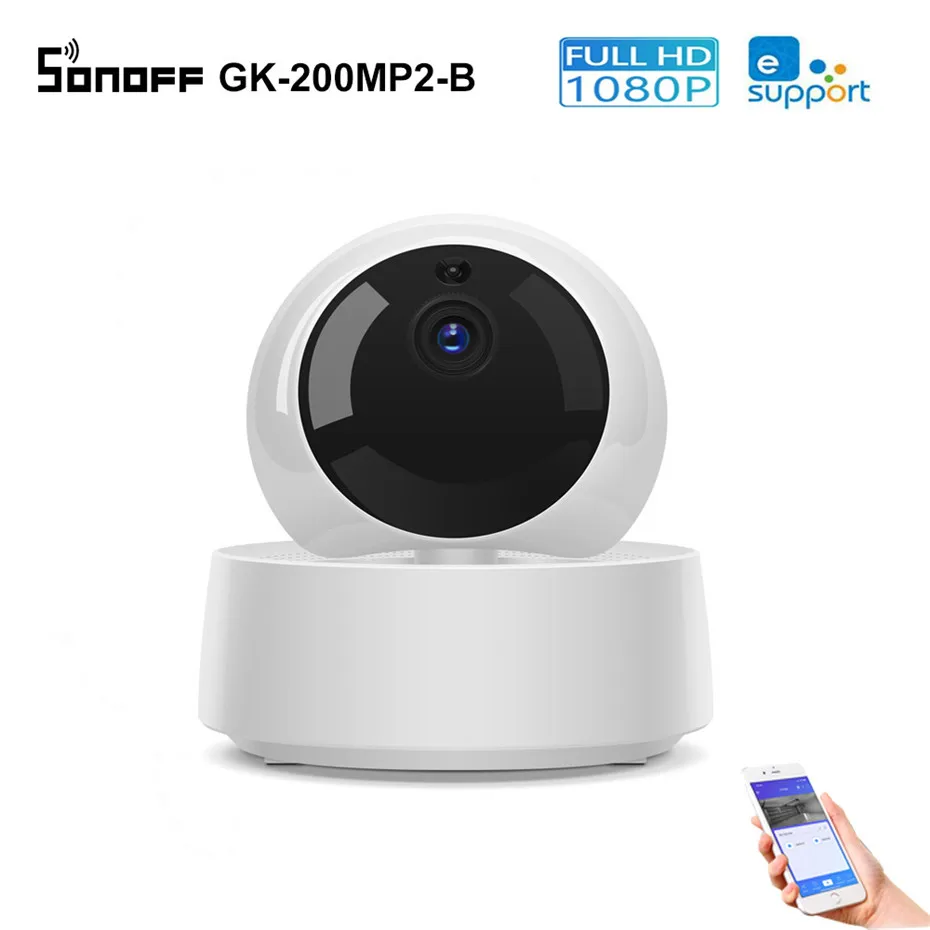Sonoff GK-200MP2-B 1080P HD Wireless WiFi IP Security Camera Motion Detective 360° View Activity Alert via Ewelink APP Control |