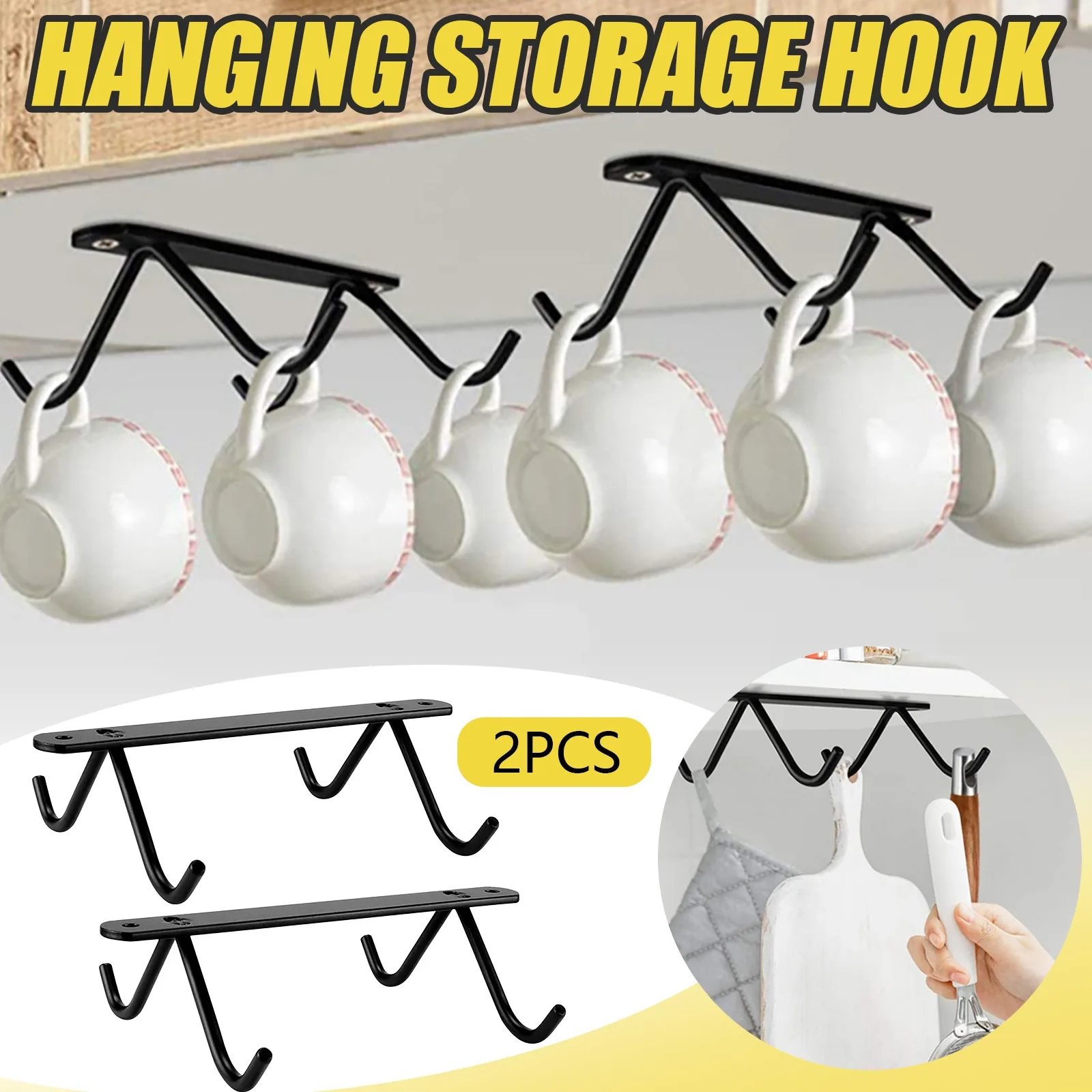 Wine Glass Rack Under Paper Cup Holder Storage Hanger Metal