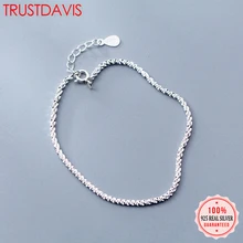 Trusta 925 пробы серебряный браслет Женская мода ювелирные изделия блестящая цепь со звездами 925 Braclet подарок девушки леди Ds1388