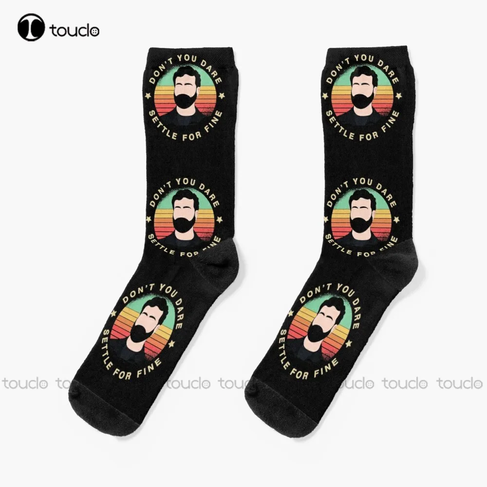 

Roy Quote: Don'T You Dare Settle For Fine. Retro Style Socks Soccer Socks Women Personalized Custom 360° Digital Print