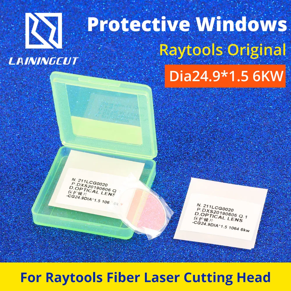 Оригинальные защитные линзы Raytools для окон 24,9x1,5 мм для Raytools BT210 BT240S BM109 BM111 Bodor волоконная Лазерная режущая головка 0-6 кВт