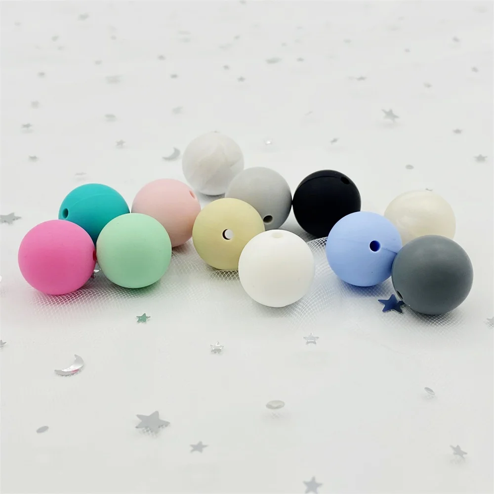 10pcs 20mm Silicone Beads Baby Teething round Beads Pacifier Chain BPA Free Bracelet necklace DIY toys Silicon Teether 4