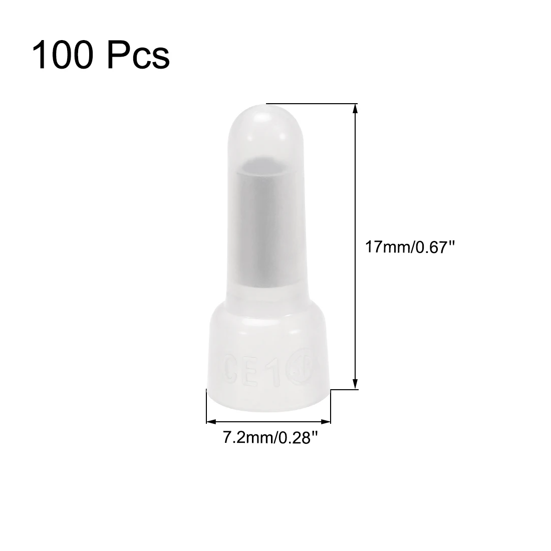 Uxcell 100/200 Шт Закрытый Конец Обжимной колпачок нейлоновый провод соединитель алюминиевый сердечник CE5/CE2/CE1 7,2x17/9x19/12x24 мм Кабельные Клеммы