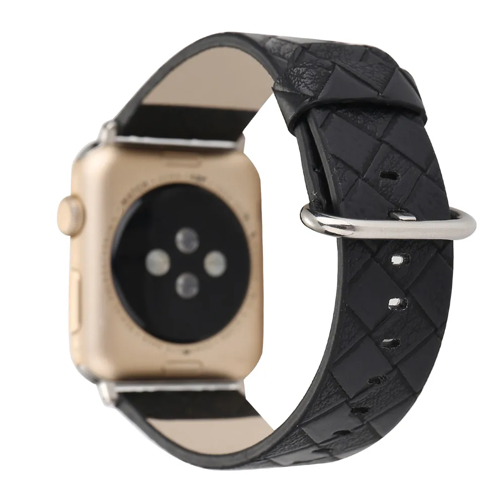 Black Рождественский подарок блестящий кожаный ремешок для часов Apple Watch 4 5 38 мм 42 мм 40 мм 44 мм Мужской Женский браслет ремешок для iWatch 1 2 3 - Цвет ремешка: Black