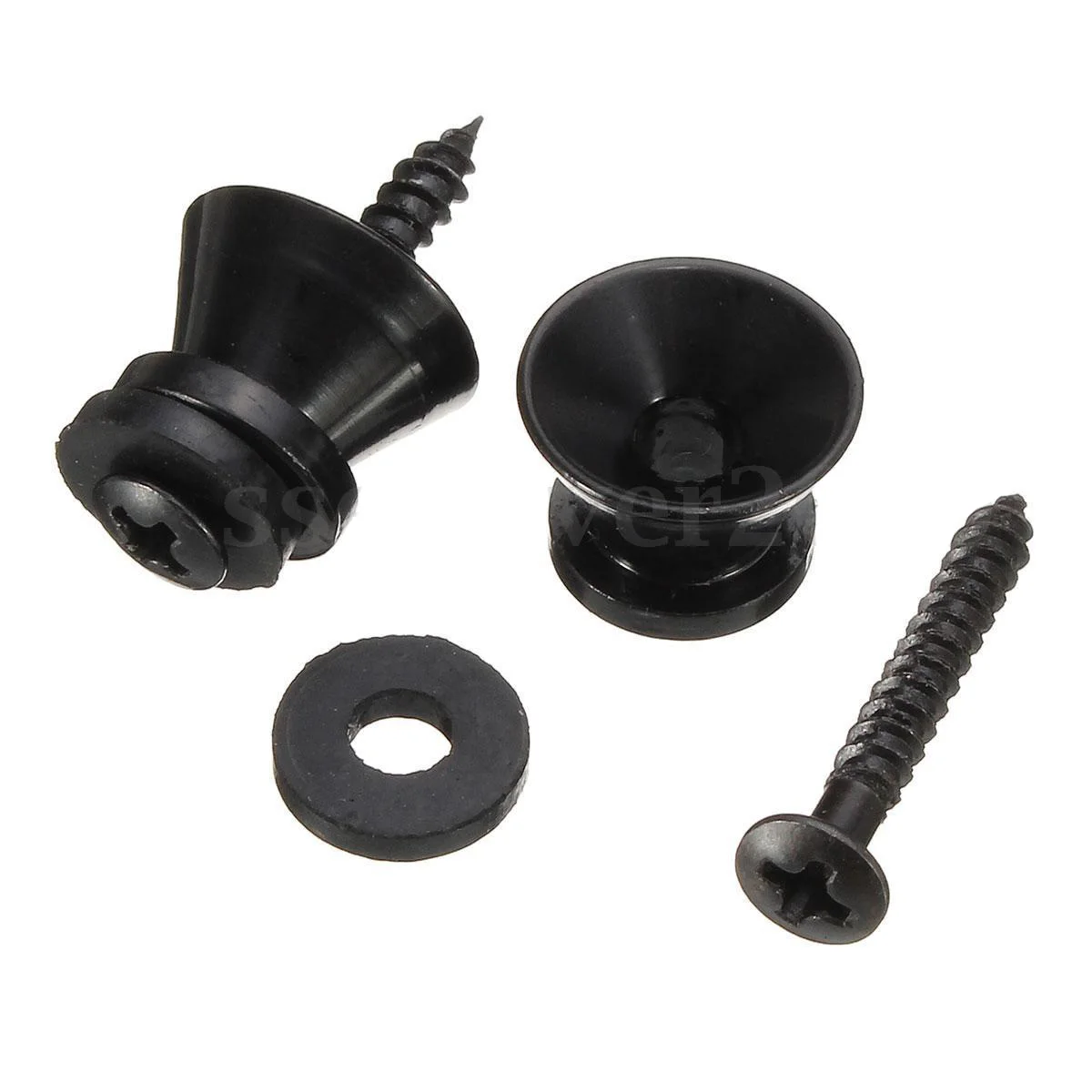 8 Pair Black Strap Lock End Pin For Electric Guitar Bass Strap Buttons Part