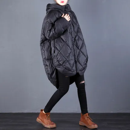 Feminino новое пальто женская зимняя парка куртка Корейская версия Длинная Верхняя одежда уличная Abrigos Mujer Invierno - Цвет: black