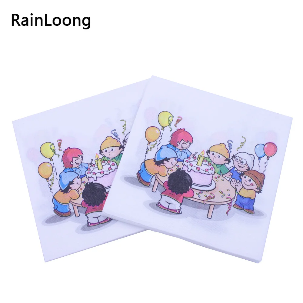 [RainLoong] с принтом для маленьких мальчиков и девочек детская одежда Бумага салфетки с точкой для День рождения украшения 33*33 см 5 пакетов(20 шт./упак