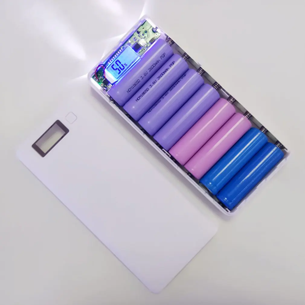 30000 мАч USB 2 порта Внешний аккумулятор чехол 8x18650 зарядное устройство коробка DIY