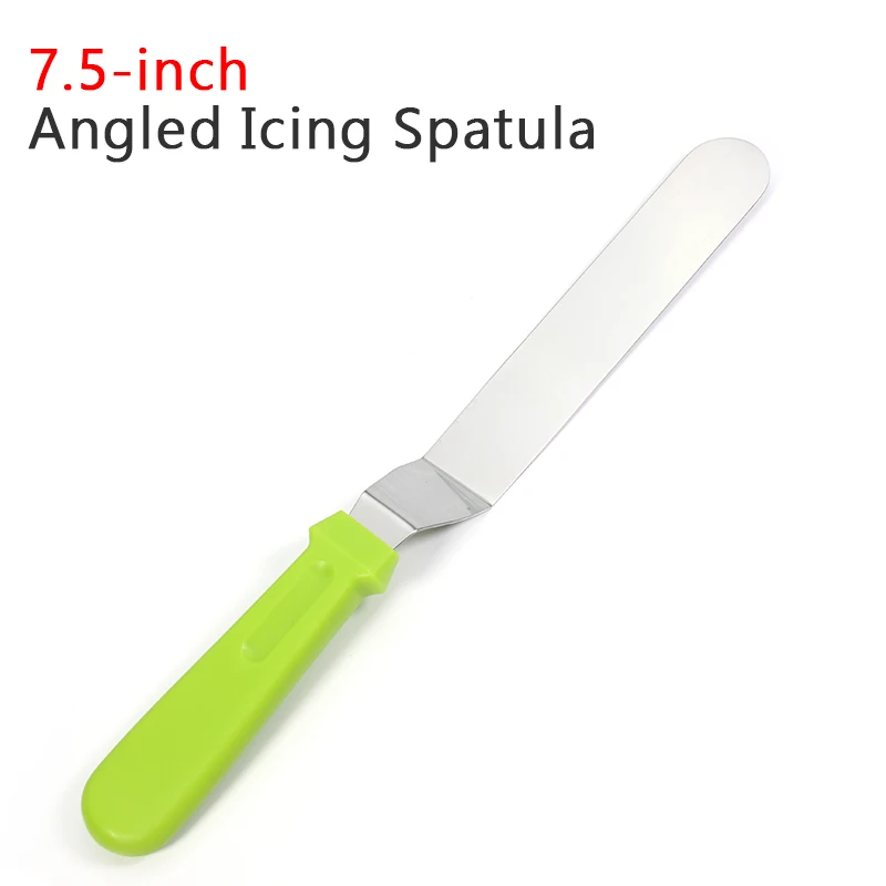 8in Green Профессиональный скребок для крема и масла, лопатка для торта-", 8" и 1", набор из нержавеющей стали для глазури и торта - Цвет: 8in Green