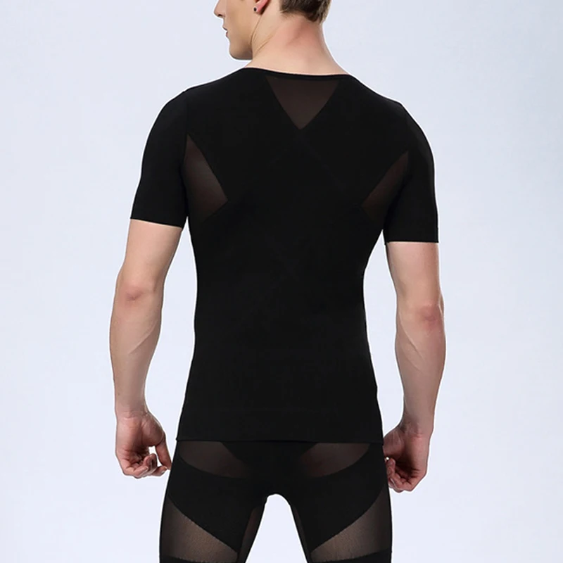 Мужское моделирующее белье Shaper компрессионная футболка с коротким рукавом Топ для лета ALS88