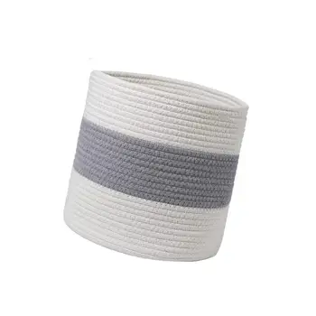 

Clothing Laundry Basket Handmade Cotton Rope Flowerpot Holder Woven Storage Simple Snack Cosmetics Box Blanket Laundry Organizer