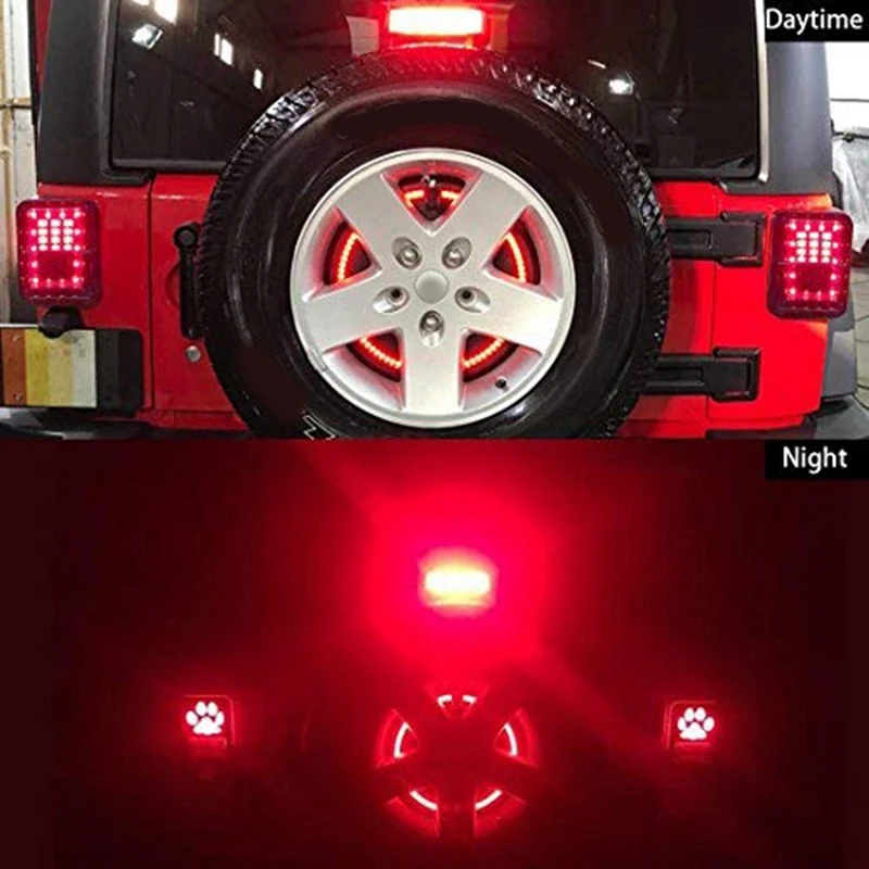 LED 3Rd Third Brake Light+Spare Tire Brake Light Wheel Light for Jeep