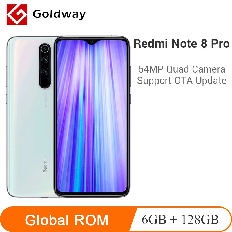 Xiaomi Redmi Note 8 Pro 6 ГБ ОЗУ 128 64 мегапиксельная четырехъядерная камера мобильный