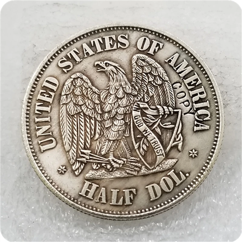 США 1872 сидящий Liberty Shield& Eagle полудоллар узоры копия монет