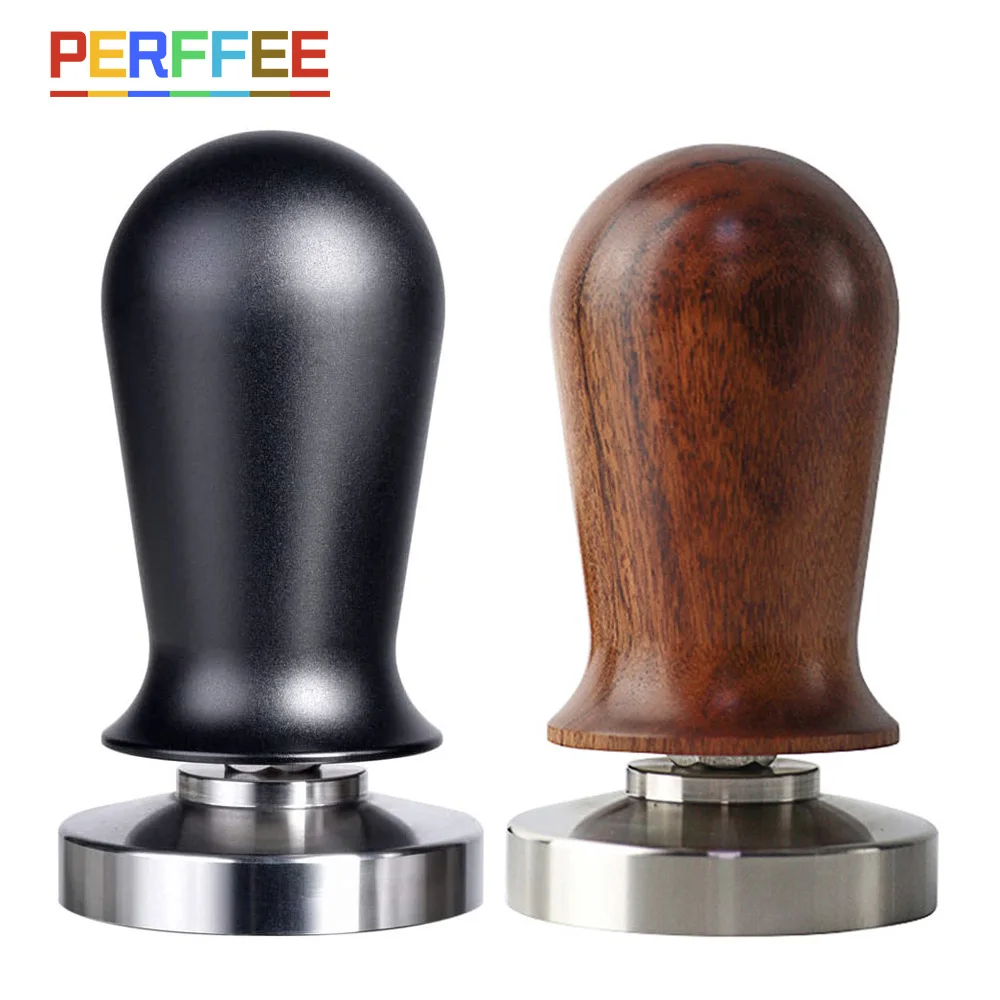 Calibrated Espresso Coffee Tamper 30lb Spring Loaded Elastic Aluminum/Wooden Stainless Steel Powder Hammer | Дом и сад