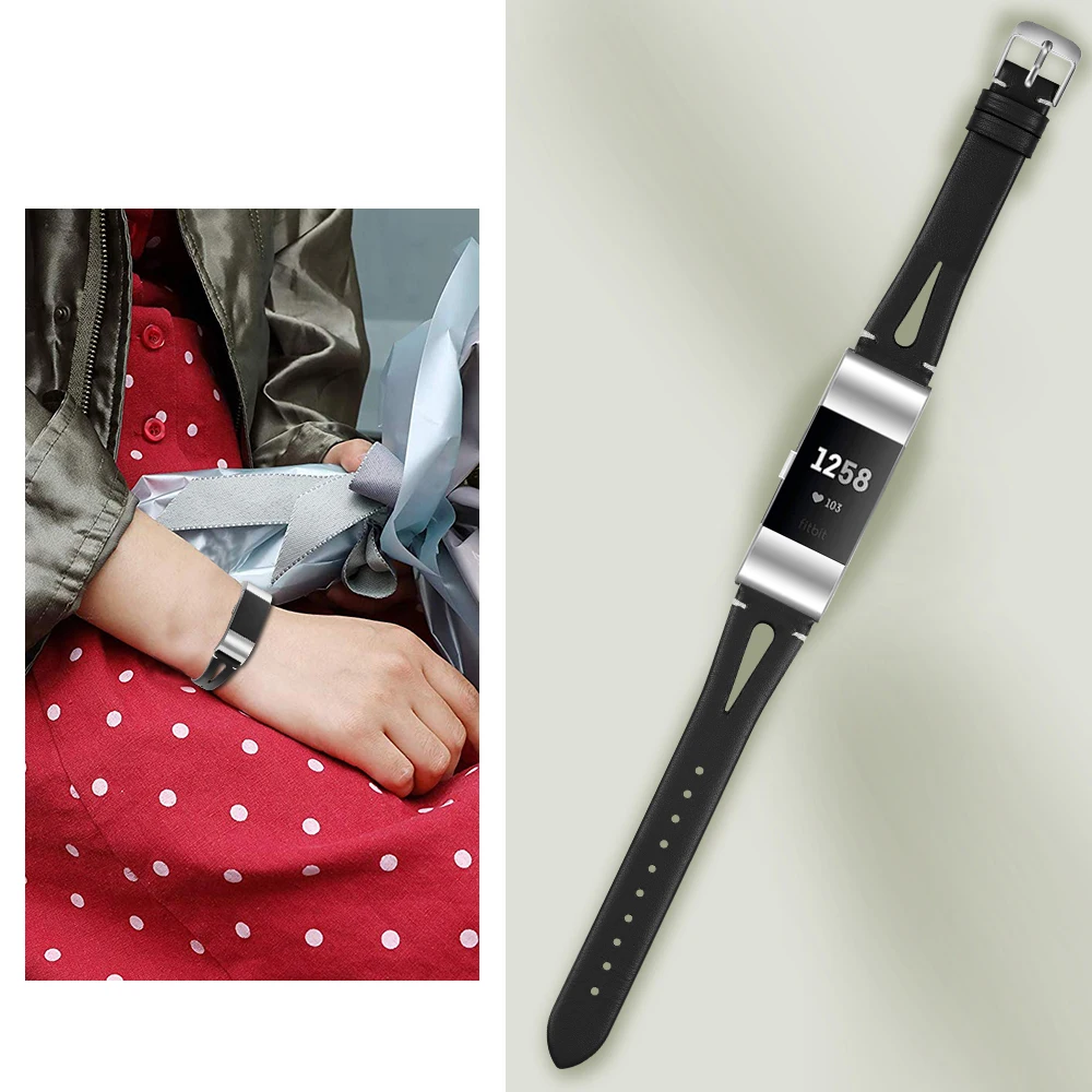 OULUCCI красочные кожаные браслеты для браслета fitbit charge 2 Женские часы мягкий браслет для fitbit charge 3 ремешок для часов