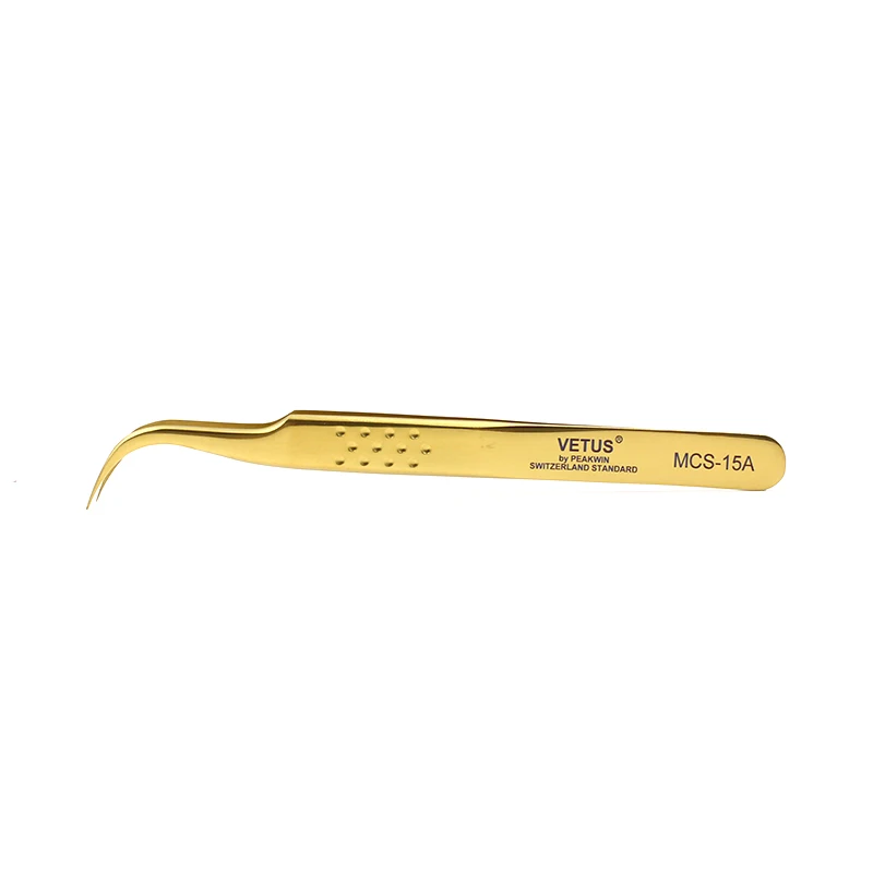 VETUS MCS-15A Curved Straight Tweezers Rainbow Eyelash Extension Nails Decor Picker Dead Skin Remover Manicure Makeup Nail Tools