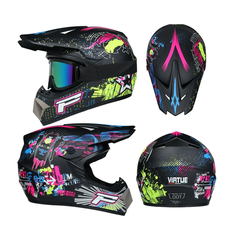 Off-road Motorcycle Helmet Casco Moto Full Face Motocross Helm Professional motorbike ATV Downhill Racing Dirt Bike For Men Kids