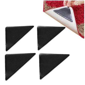 

New 4pcs Rug Carpet Mat Grippers Non Slip Corners Pad Anti Skid Washable Silicone