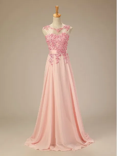 

free shipping robe de soiree 2018 new fashion pink long pearl appliques vestido de festa prom party gown lace bridesmaid dresses