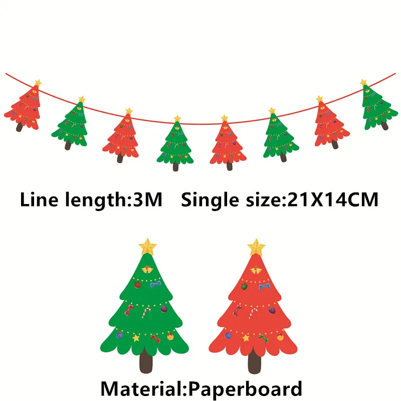3M отличный подарок на Рождество, красочные баннер стены украшения кулон рождественские украшения для дома Noel год елочные украшения - Цвет: 7-trees