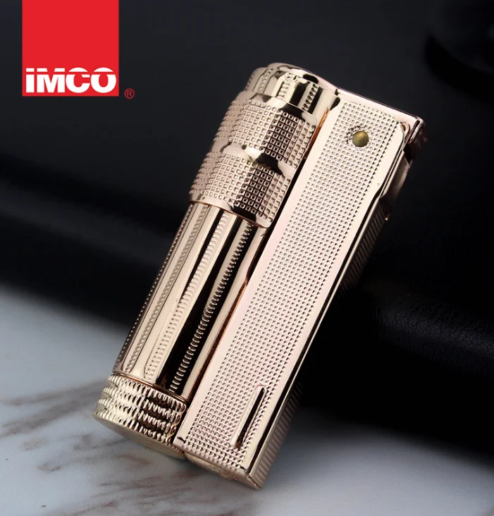 Натуральная IMCO 6700 нержавеющая сталь бензиновая зажигалка; многоразовый кремневый шлифовальный круг масло бензин прикуриватель - Цвет: Rose Gold