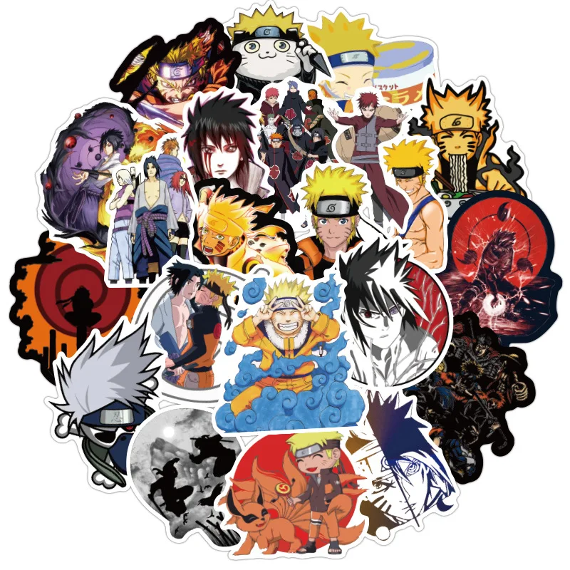 

100Pcs/lot Sticker Japan Anime Naruto stickers Cartoon for Snowboard Laptop Luggage Fridge Car- Styling Vinyl Decal Stickers