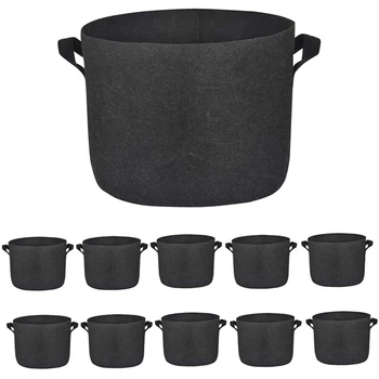 

10 Pack 10 Gallon Grow Bags Nonwoven Thick Fabric Pot Bag Plant Grow Containers for Indoor & Outdoor Planting