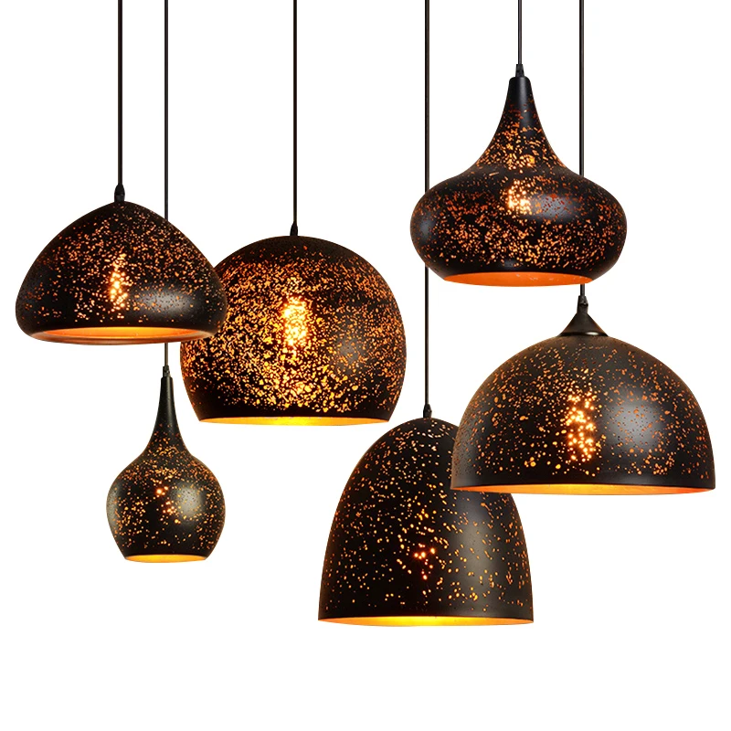Pendant Led Rust Open Restaurant Bar Cafe Clothing Store Chandelier Retro Art Garden Kitchen Study Bedside Loft Light | Лампы и