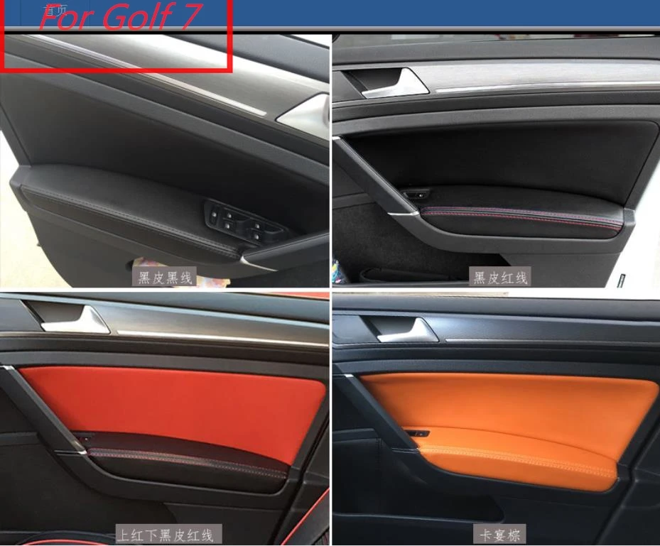 For Volkswagen Golf 7 Mk7 Microfiber Leather Car Door Armrest Panel