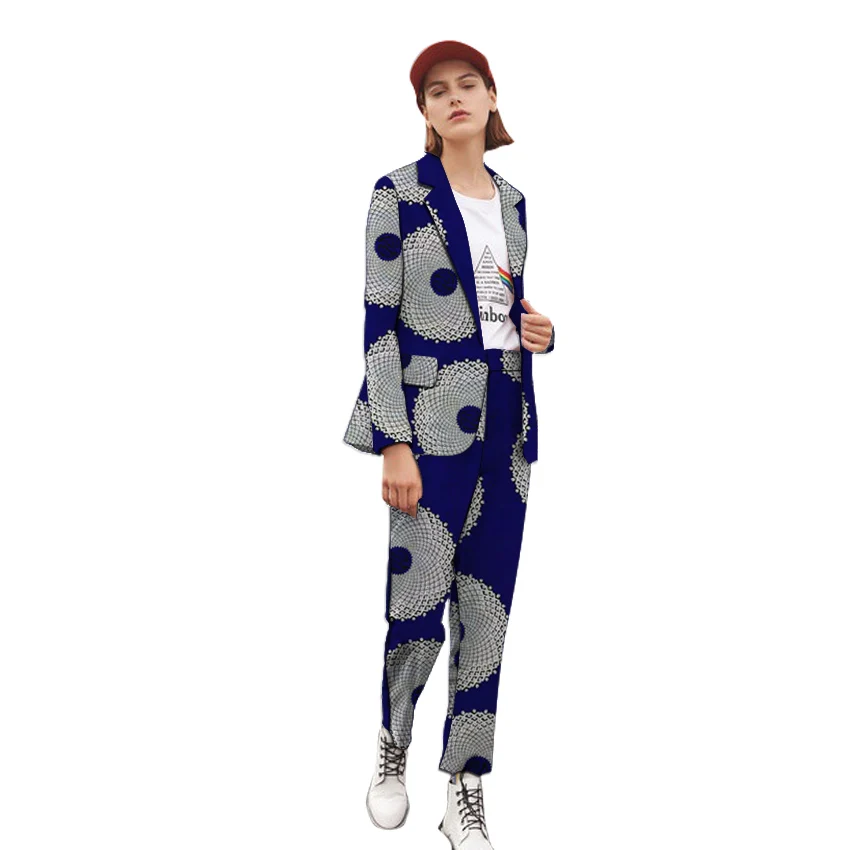 2 Fashion African print women blazer with pant suit elegant African suit dashiki Ankara outfits custom made for ladies - Цвет: 2