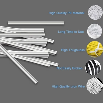 

3MM Environmental Protection PE Single Core Galvanized Iron Wire 10cm Metal Strips Straps Nose Bridge Strip for DIY Craft Making