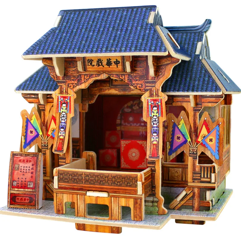 

New 23 Kinds DIY Wooden Miniature Global Style House Assemble Model Building Kits Toy For Children Christmas Birthday Gifts