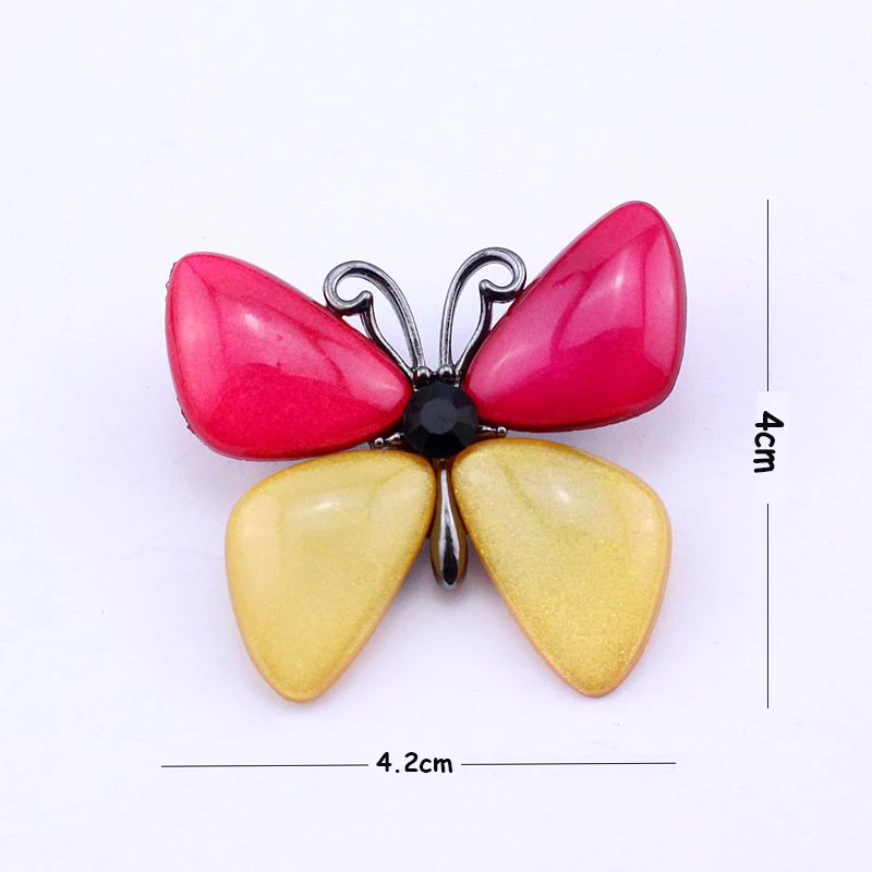 TANGTANG полимерная Брошь для женщин Многоцветный Бабочка Броши милые ювелирные изделия черные покрытые Шпильки цена элегантные