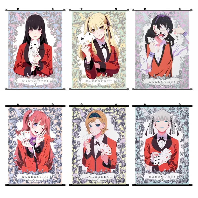 Anime jabami yumeko kakegurui gambaling escola cartazes de parede