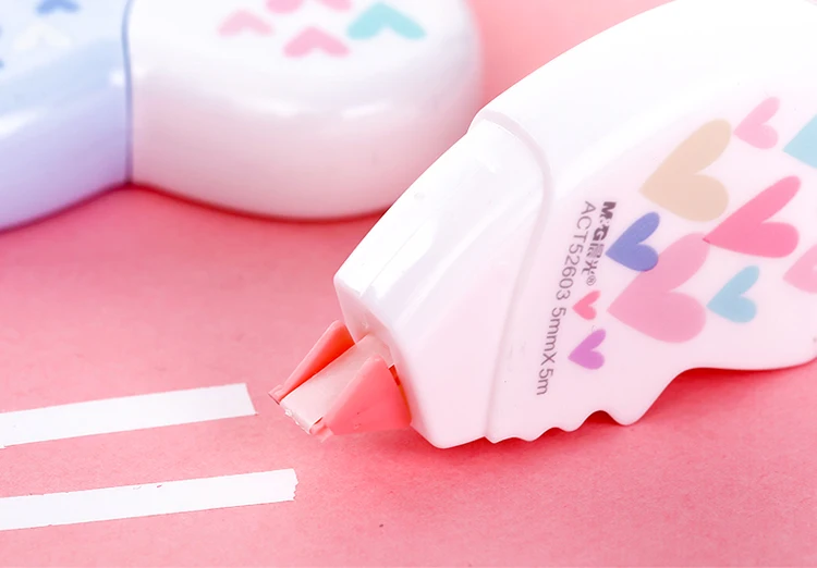 2 шт./пара Kawaii Любовь Сердце коррекция ленты материал Escolar школьные милые коррекционные ленты Канцелярские papelaria10* 5 м