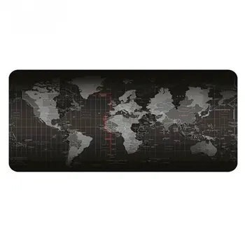 

World Map Keyboard Pad Oversized Non-slip Padded Mouse Pad Game Keyboard Pad Black Grey For Gaming Keyboard And Mouse