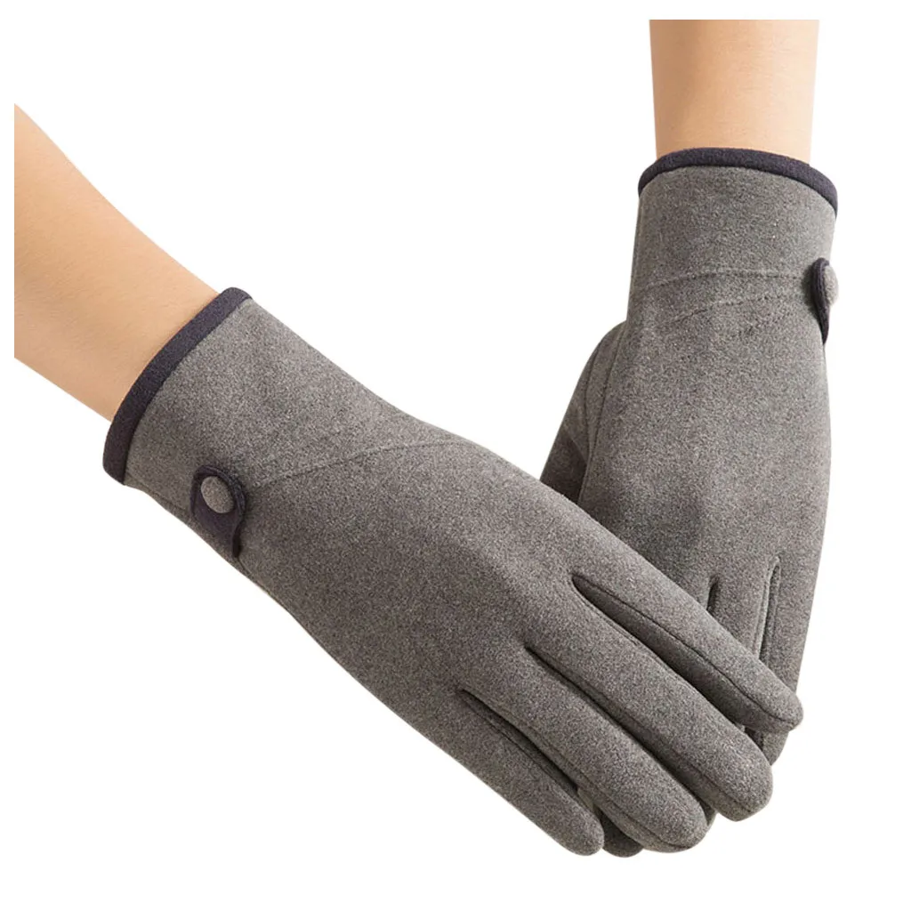 Теплые женские перчатки, Осень-зима, модные повседневные уличные перчатки, теплые перчатки для вождения, лыжные перчатки, зимние женские hiver femme - Цвет: Gray1