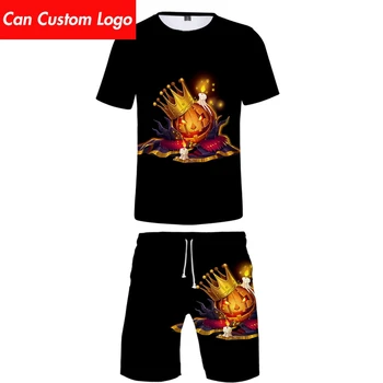 

2019 Halloween two piece set tshirt and shorts Harajuku men Halloween t shirt streetwear harajuku Short Sleeve party wear