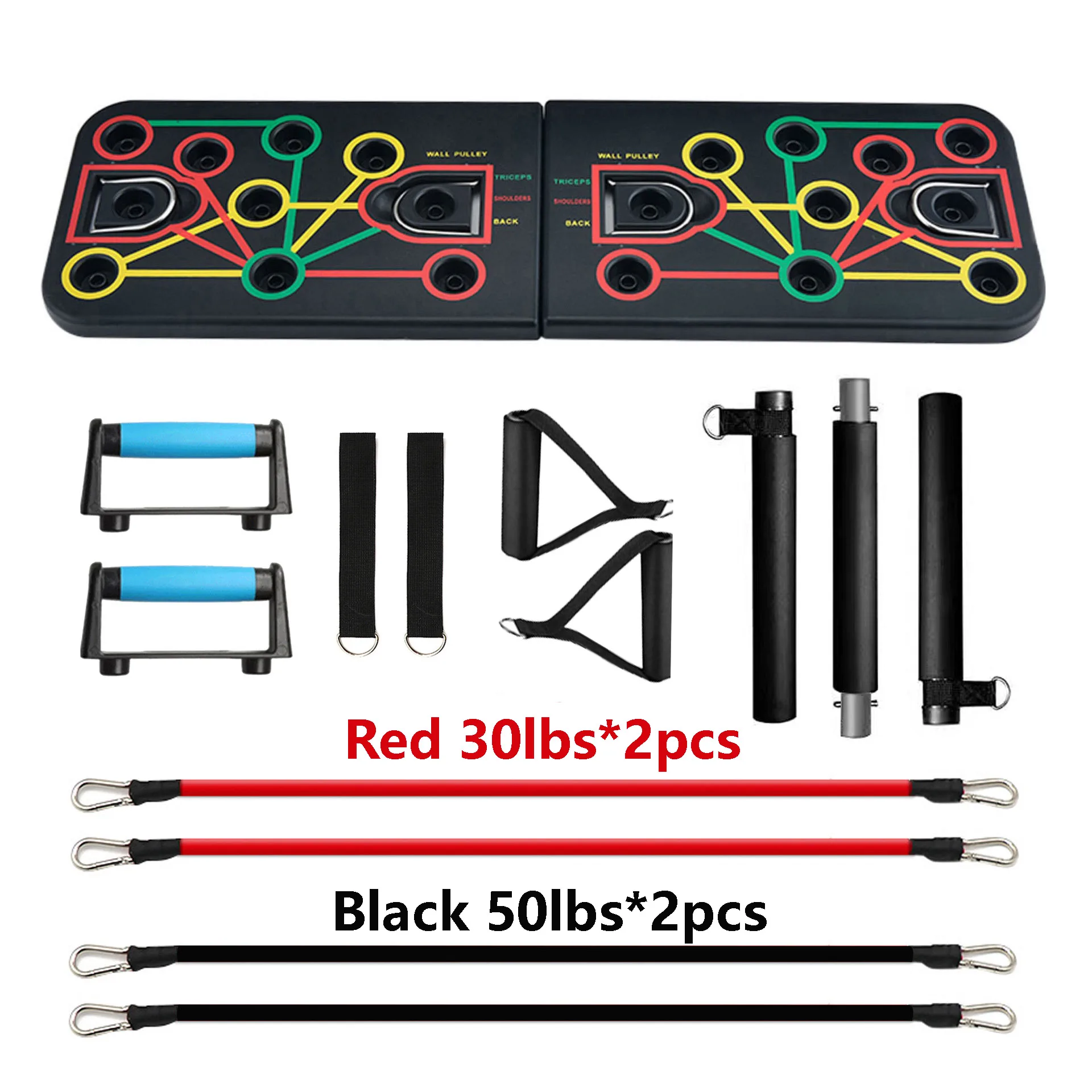 Push up bar push up stand Foldable 160lbs Rubber Bands Deep Squat Bar ABS Push Up Stands Board Frames Rack Chest Arm Home Gym Muscle Strength Exercise