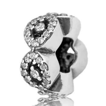 

New 925 Sterling Silver Bead Charm Teardrop Cascading Glamour With Crystal Space Beads Fit Pandora Bracelet Bangle Diy Jewelry