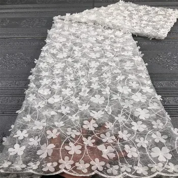 

African Lace Fabric 2020 High Quality French Tulle Net Lace Fabric 5 Yards Embroidery Nigerian Lace Fabric For Women rf83-78