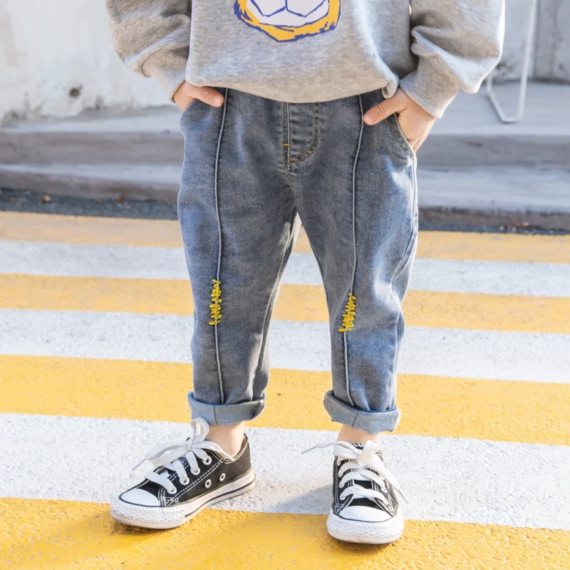 Geit tieners stormloop Children Clothing Baby Boys Jeans Cartoon Cotton Denim Pants 1 2 3 4 5 6 7  Years Preschool Boys Kids Front Splicing Strip Jeans - Kids Jeans -  AliExpress